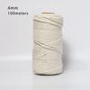 Handmade Macrame Cord Boho Decor 1/2/3/4/5/6mm Beige Cotton Cord Rope Twisted String DIY Home Wedding Decoration Supply