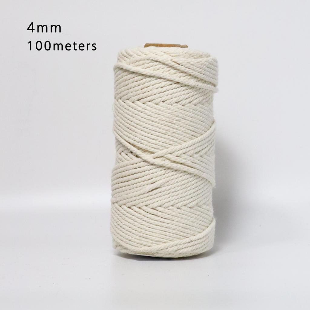 Handmade Macrame Cord Boho Decor 1/2/3/4/5/6mm Beige Cotton Cord Rope Twisted String DIY Home Wedding Decoration Supply