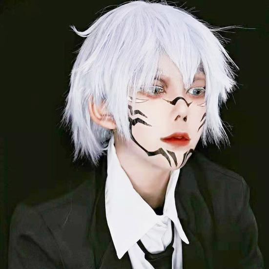 Yousheng Artificial Eyelashes Soft Comfortable To Wear Fiber Anime White False Eyelashes for Masquerade