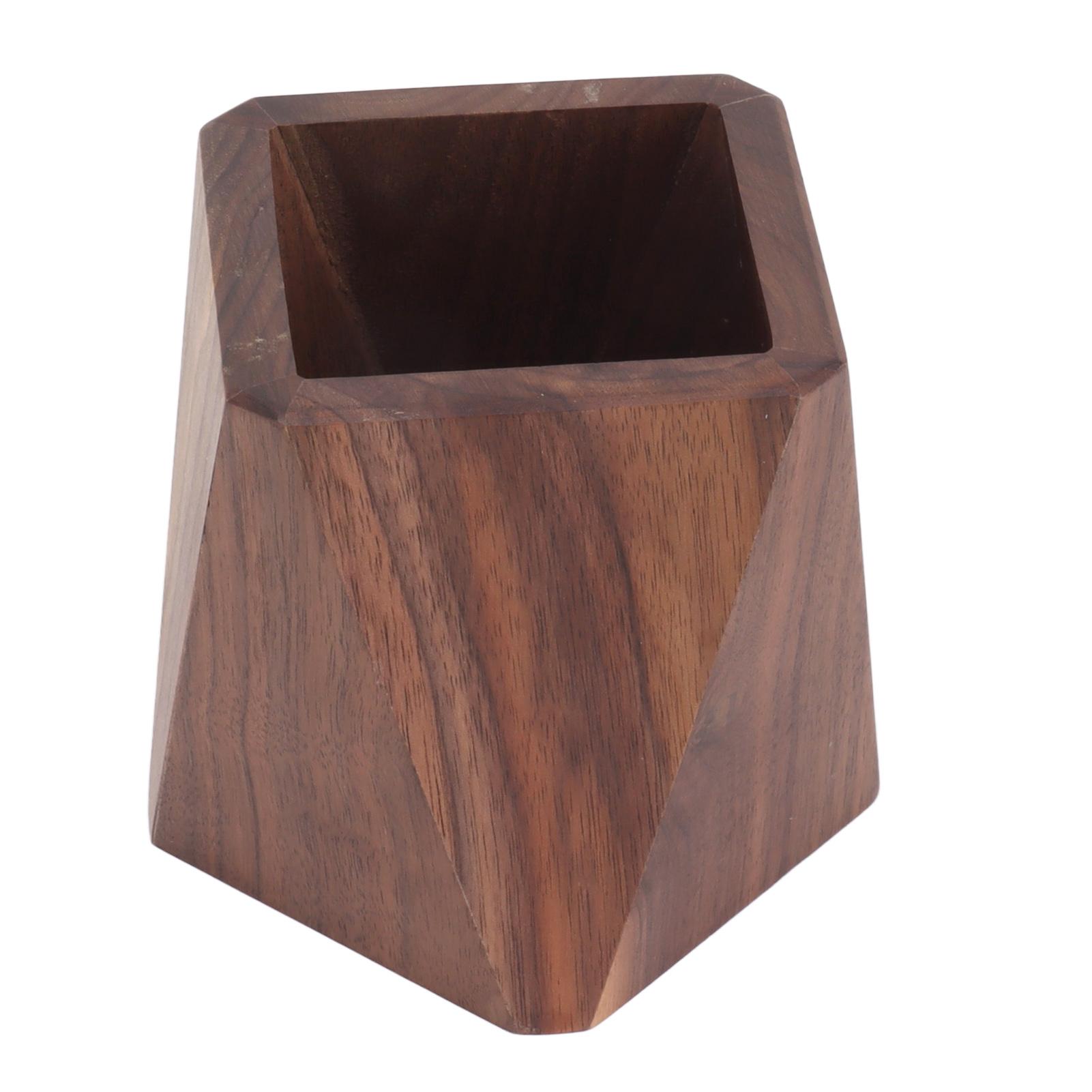 Contenant pour Ustensiles de Cuisine Lisse Stable Grande Capacité Simple Porte-Crayons en Bois pour Cuisine Famille