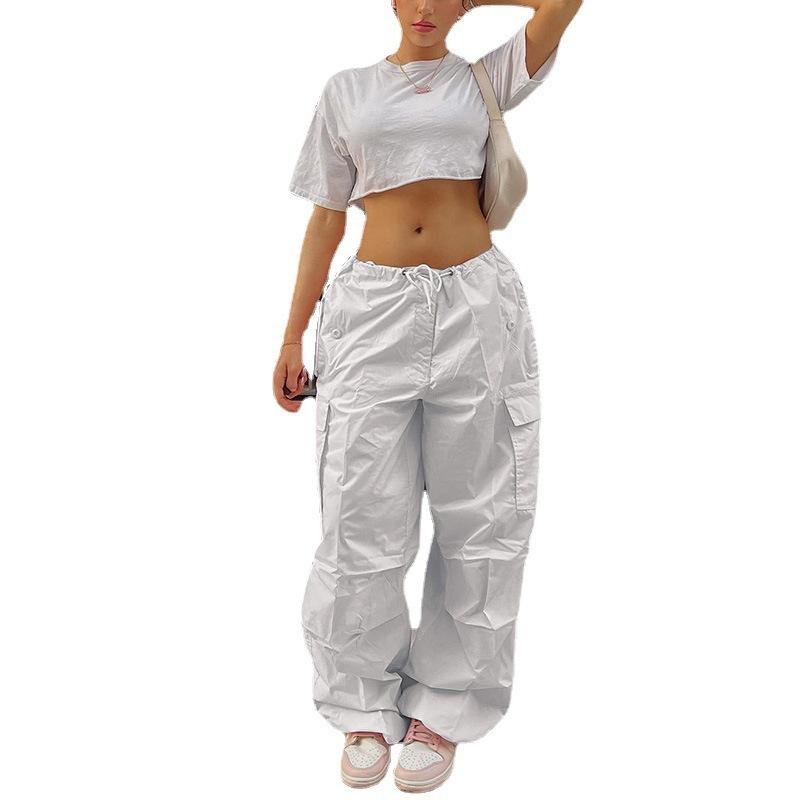 Women's Cargo Pants Plus Size Solid Color Loose Fashion Casual Multi-pocket