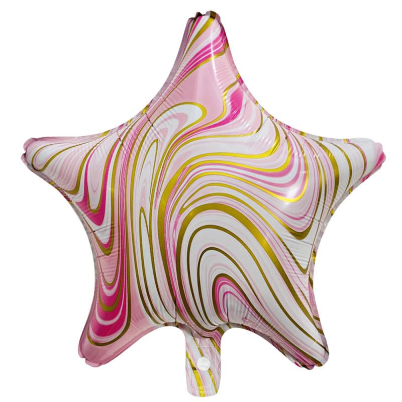 Aluminum Film 18-inch  Agate  Balloon Colorful Peach Heart-shaped Five-pointed Star Party Decoration