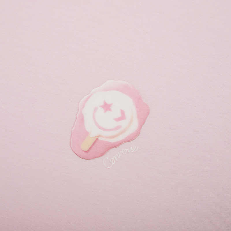 New Converse SS25 Regular T Shirt Women's Pink 10028733-A02