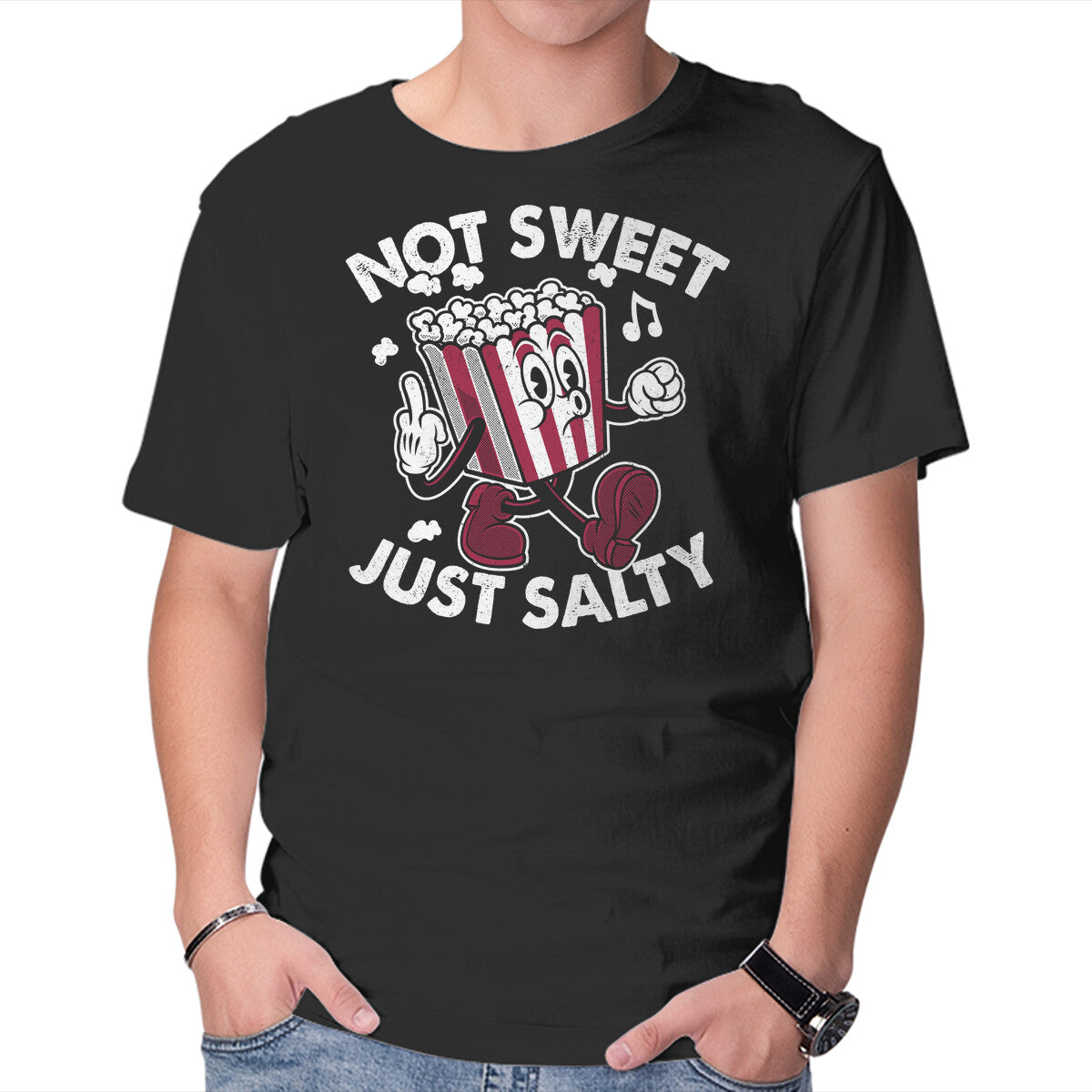 Unisex Crew Neck T-Shirt Not Sweet Just Salty Graphic Short Sleeve Casual Tee XXXXL