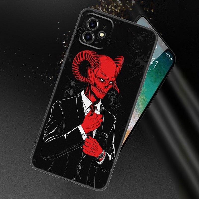 Devil Satan Art Phone Case For Apple iPhone 13 12 Mini 11 Pro XS Max XR X 8 7 6S 6 Plus SE 2022 2020 5S 5 Soft TPU Black Cover