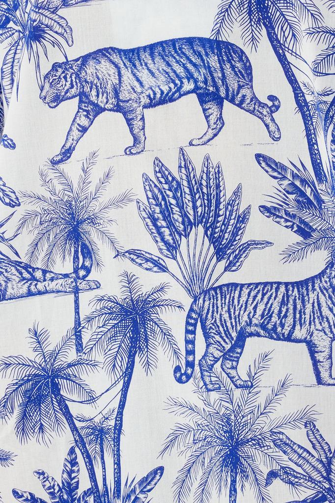 Women's Style Dress Tropical Patterned Wide Fit Midi Woven 100% Cotton Beach Dress