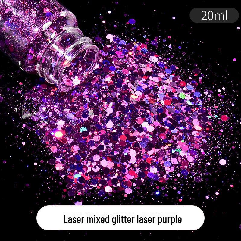 

Смесь блесток для самостоятельного изготовления кристального клея: Ручная работа, конопля, мелкий порошок, лазер, шестиугольные блестки, 20 мл