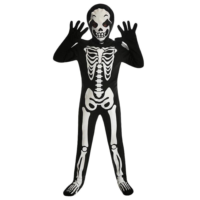 Funny Glow In The Dark Costume Skeleton Zombie Cosplay Jumpsuit for unisex Scary Halloween Carnival Party Bodysuit Cos