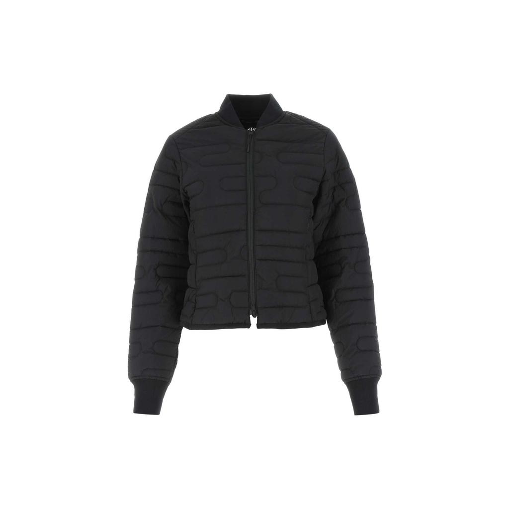 Y-3 FW22 Solid Color Quilted Short Stand Collar Jacket Women Jacket Black HM9348