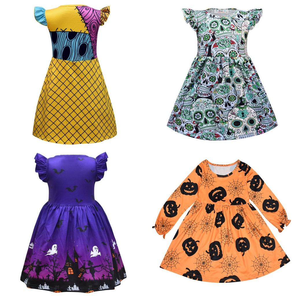 Girls Princess The Nightmare Before Christmas Dress Halloween Cosplay Skirt