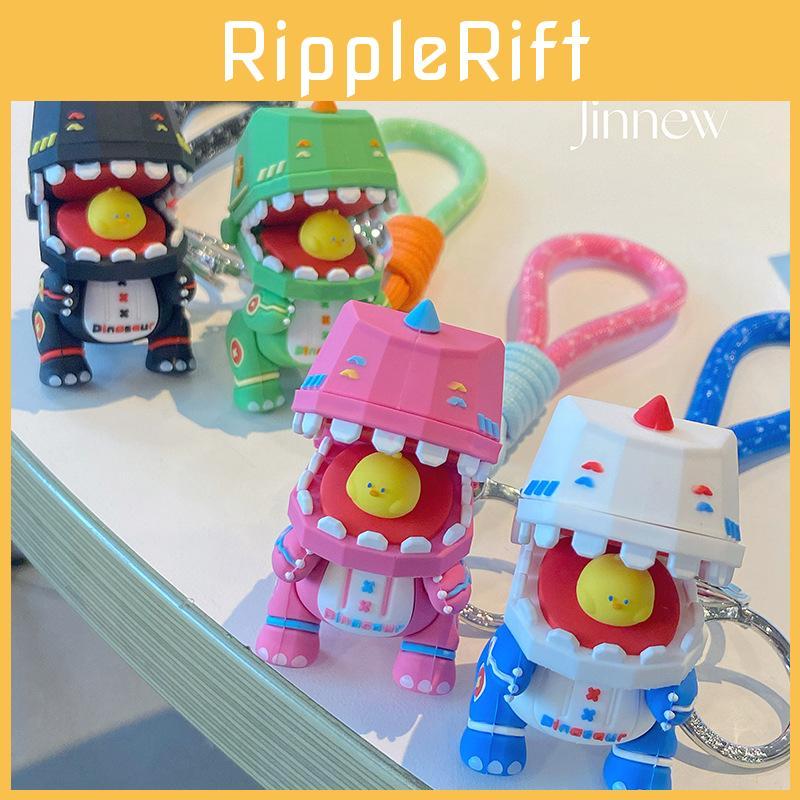 Pink Dinosaur Keychain Silicone Keychain With Cartoon Style For Teen Car Keys