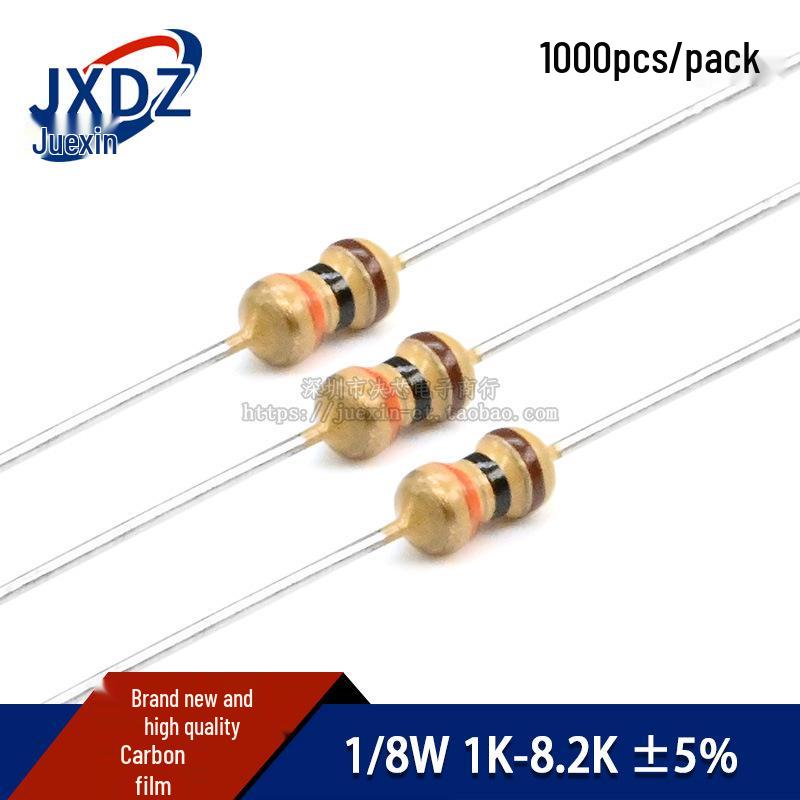 

Carbon Film Resistor 1/8W: 1K, 2K, 2.2K, 2.4K, 3K, 3.6K, 3.9K, 4.7K, 5.6K, 6.8K, 7.5K, 8.2K, 5% Tolerance 4K7 5%