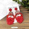Retro Handmade Flower Wreath Earrings Femininity Personality Long Vacation Earrings Fashion Ear Accessories