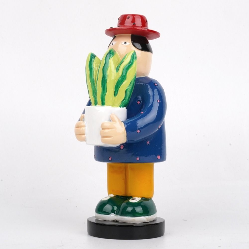 Handmade Funny Character Statue Rural Characters Funny Dolls Ornament  Farmhouse Bookshelf