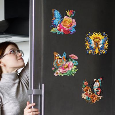 6 Pièces Acrylique 2D/plat Bricolage Animaux Design Art Bricolage Aimant de Réfrigérateur Autocollant pour Réfrigérateur pour Débutants Cadeaux Décorations Maison Voiture Garage