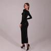 Autumn and Winter Fashion Temperament Long Sleeve Sexy Hollow Design Slim Dress