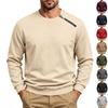 Men's Pullover Sweatshirt with Half Zip, Color, Loose Fit, Warm Casual Top