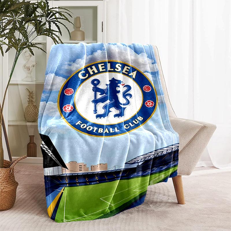 1pc Blanket - Chelsea FC logo Print Design, Lightweight Blanket for Sofa, Bed- Soft &Warm, Gift for All Seasons