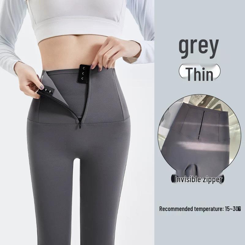 Invisible Zipper Women's High Waist Tummy Control Yoga Pants - Slimming, Comfortable, Butt Lift Base Layer for Spring & Autumn