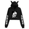 Women's Jujutsu Kaisen Anime Cropped Hoodie - Trendy, Casual, Loose Fit for Spring & Autumn