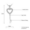 Sterling Color Stylish Stylish Love Heart Key Pendant Pendant Necklace Cubic Cubic Zircon Jewelry Women Giveaway Gifts S N74Fashion Pendant