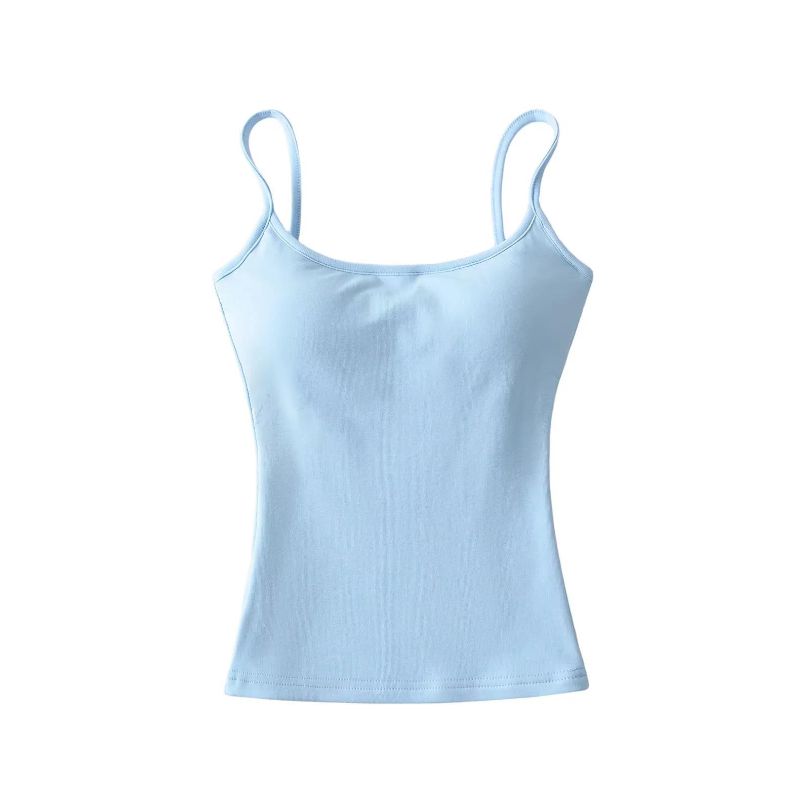 Women s Stretchy Yoga Camisole with Built-in Bra Pads Medium