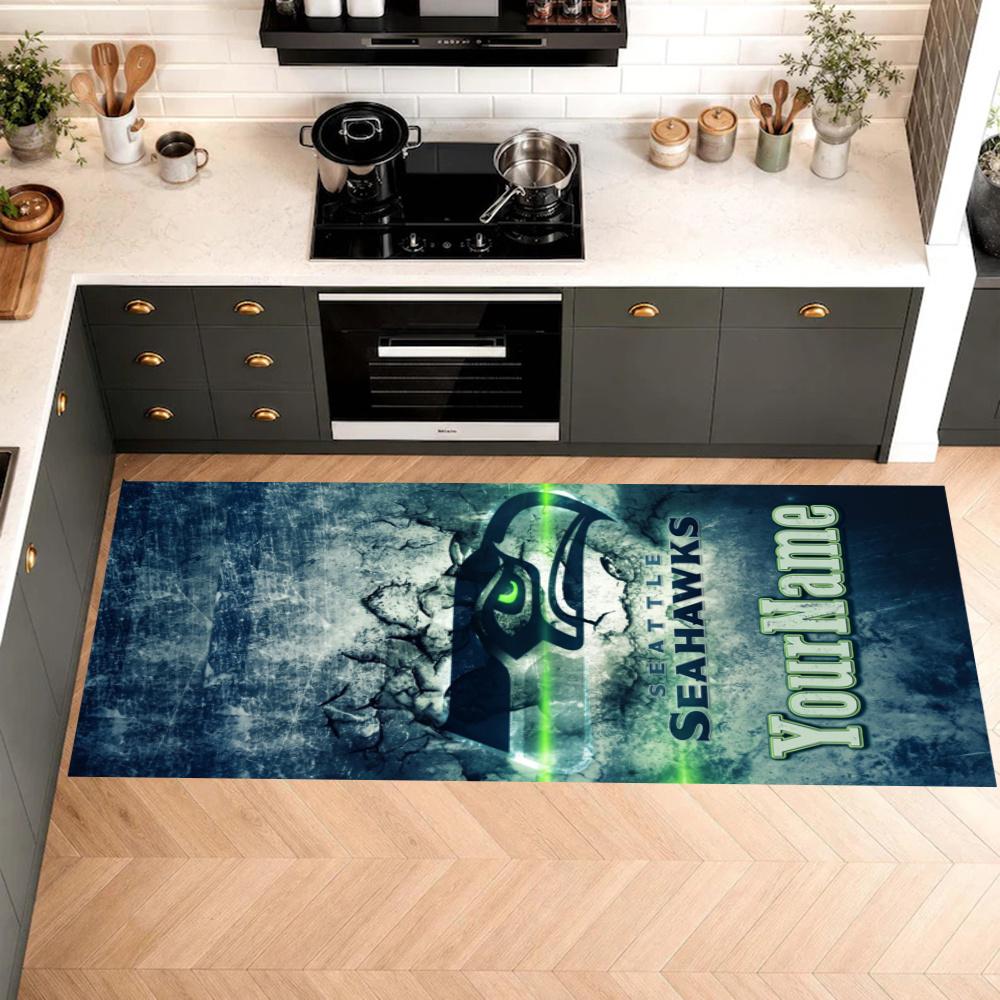 Seattle Seahawks Customize Your Name Kitchen Rug Runner Rug Laundry Mat Hallway Entryway The Best Gift Choice
