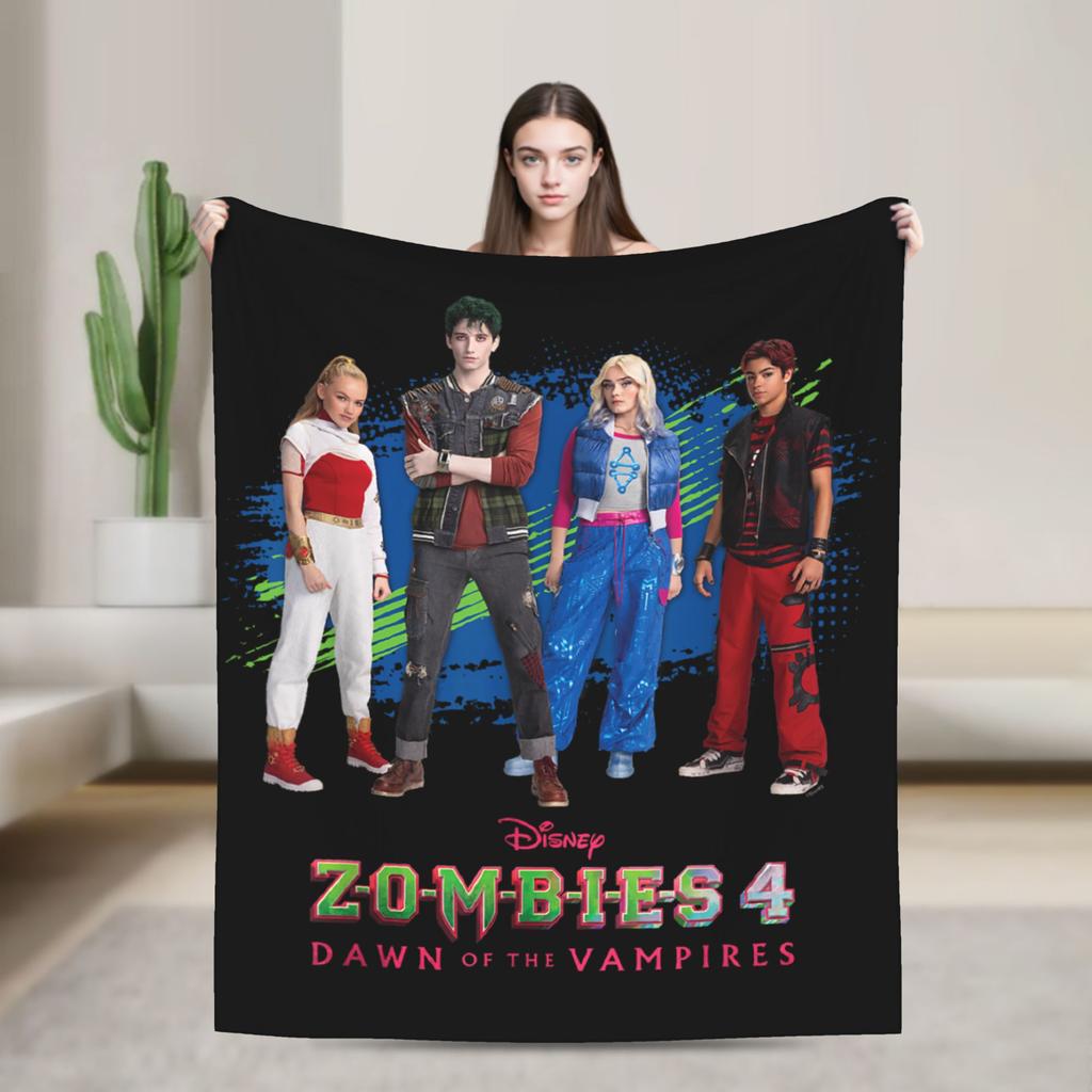 Zombies 4 Dawn of the Vampires Knitted Blankets Flannel Addison Bootleg Lightweight Throw Blankets Travel Home Couch Thin Quilt