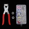 100Pcs DIY 9.5mm Prong Ring Snap Fasteners Press Studs Popper With Plier Tools for Leather, Coat,