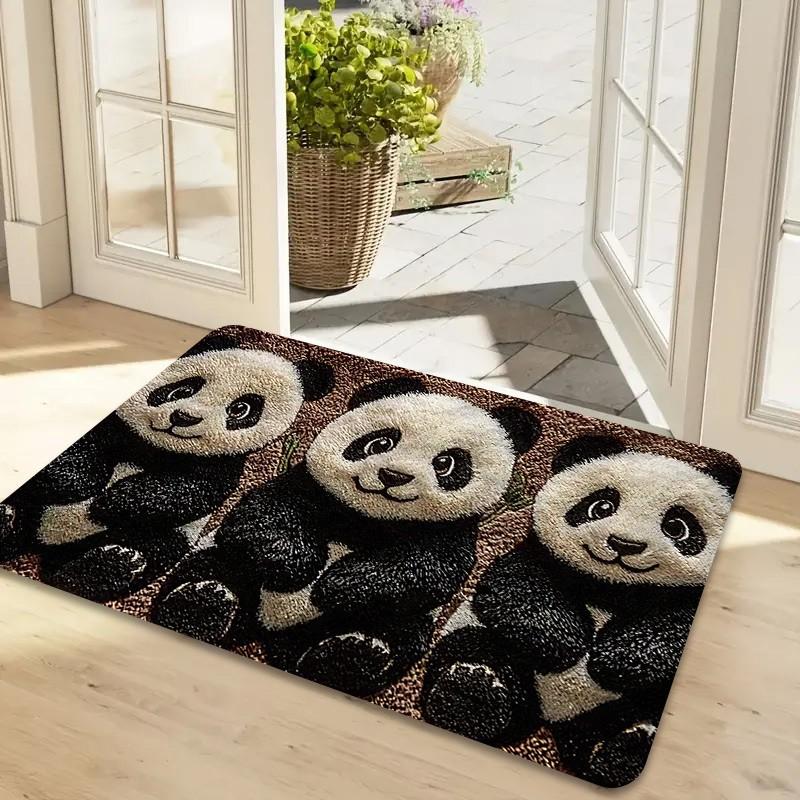 Cute Strawberry Floral Flocking Pattern Doormat Sweet Style Entry Rug Anti Slip Floor Mat For Girl Room Indoor Entry Daily Use