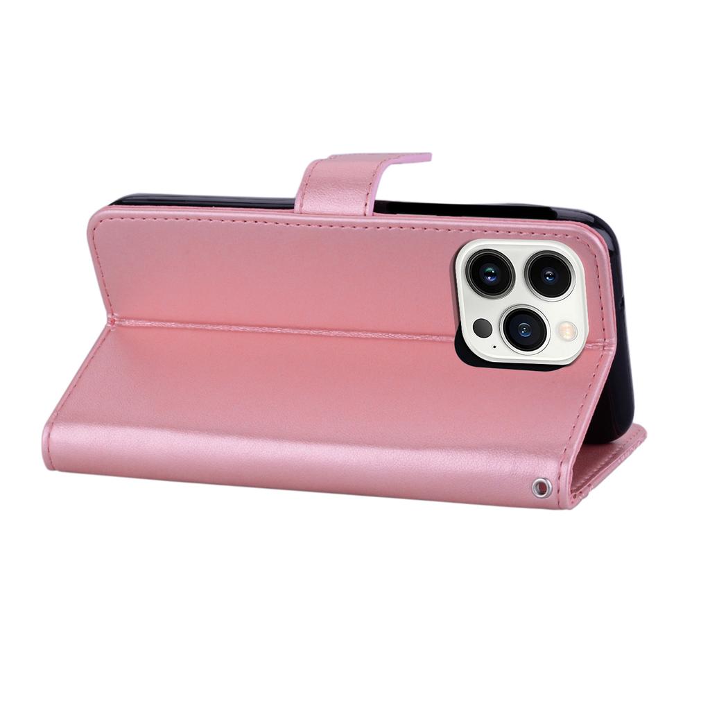 For iPhone 16 Pro Wallet Case Owl Flower Imprinted Rhinestone Leather Cover