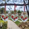 Heart-Shaped Hummingbird Feeder Outdoor Hanging Plastic Feeder Jar with Flower Feeding Ports for Garden Yard Patio Tree Decor