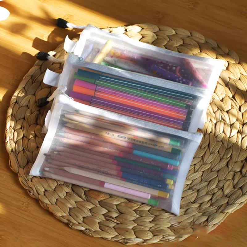 Childrens Puzzle Building Block Toy Storage Classification Bag Transparent Zipper Mesh Bag Storage Tools Cosmetic Organization