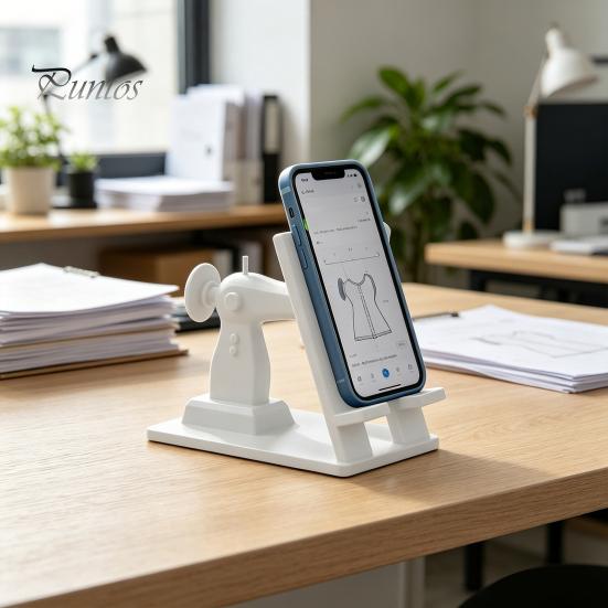 Desktop Phone Stand for Video Tutorials Sewing Machine Stand, Creative Desk Holder Cell Tablet, Sturdy PLA Crafters Hands Free Mount Room Crafting And