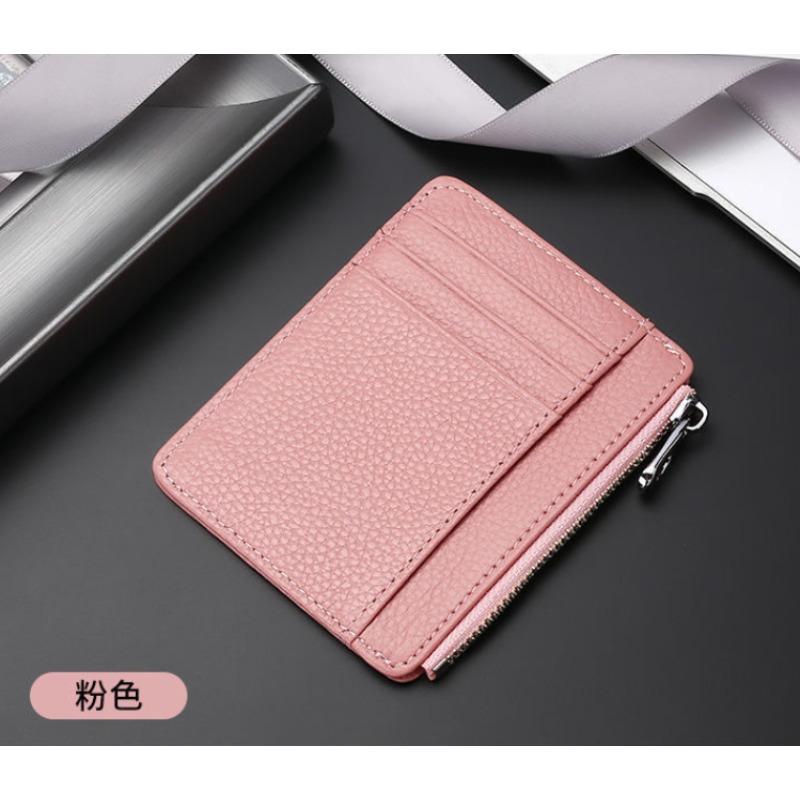 Mini Credit Card Wallet Id Card Holder Men's Small Wallet Thin Sleeve Zipper Short Coin Wallet