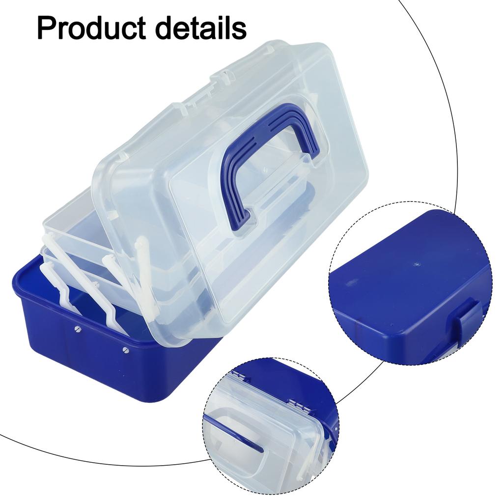 3 Layers Folding Tool Box With Handle Fishing Tackle Box Organizer Storage Box Cantilever Box Multifunctional Storage Box