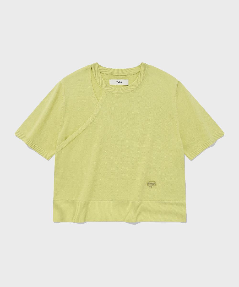 Pallet Cutout Short Sleeve Knit Lime Lime/M