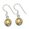 Solid 925 Sterling Silver Citrine Gemstone Handmade Designer Women Drop Earrings Gift For Her