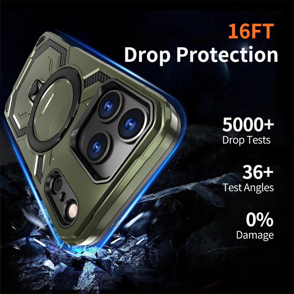 360° Rotate Bracket Phone Case for Iphone 11 12 13 14 15 16 17 Pro Max Plus 16E for Magsafe Magnetic Wireless Charging Cover