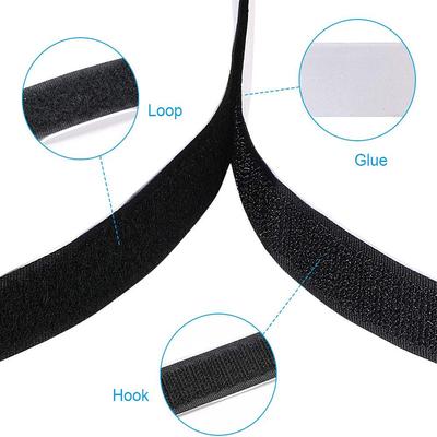 Wiederverwendbares Magisches Nylon-Klettband Selbstklebend Extra Stark Doppelseitiger Streifen mit Klebepad Flauschiges Klettband-Befestigungsband