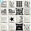 Letter Love Home Cushion Covers Linen Black White Pillow Cover Sofa Bed Nordic Decorative Pillow Case Almofadas Party