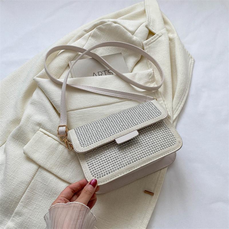 Stilvolle, trendige Damen-Schultertasche aus PU-Leder, neue Sommermode 2023, kleine quadratische Tasche