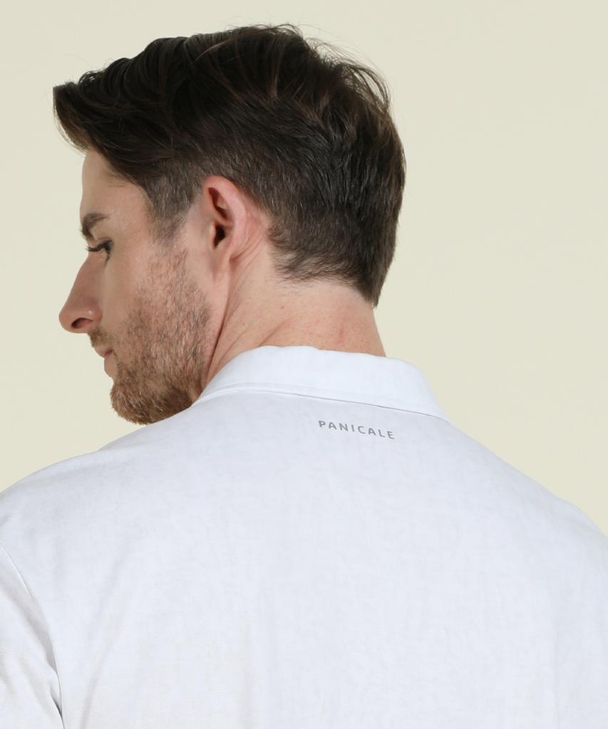 PANICALE White Half-Zip Polo Shirt