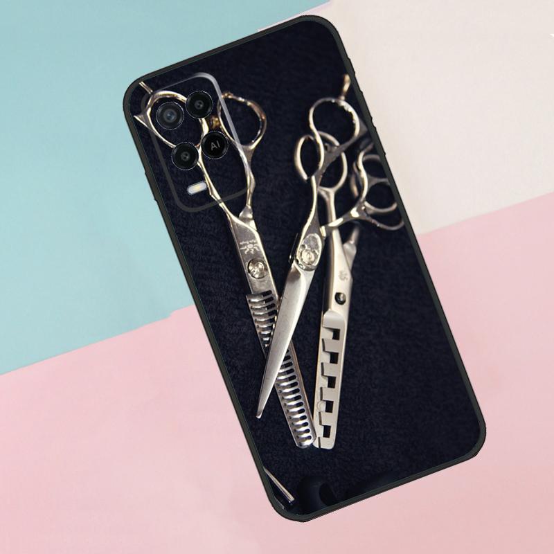 Hair Stylist Scissors Brush Switch For Oppo A18 A38 A78 A98 A96 A58 A17 A77 A80 A40 A60 A16 A76 A74 A94 A54 A15 A57S Phone Case