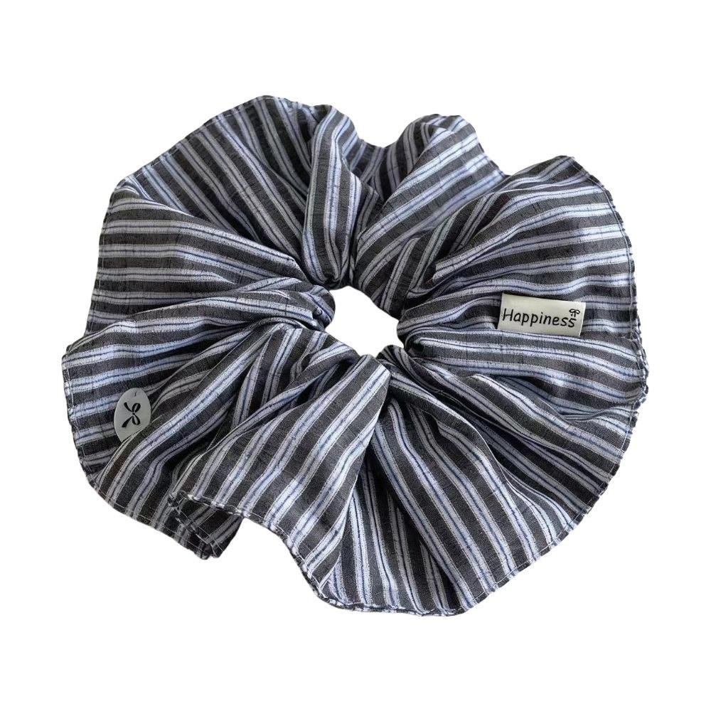 New Stripe Flower Scrunchies Blue Oversized Big Hair Tie Headwear Hair Tie Ring Hair Accessories темно-синий