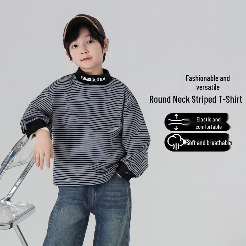 YOUYOUTONGHUA Boys  Autumn/Winter Thermal Long Sleeve Mock Neck T-Shirt 140