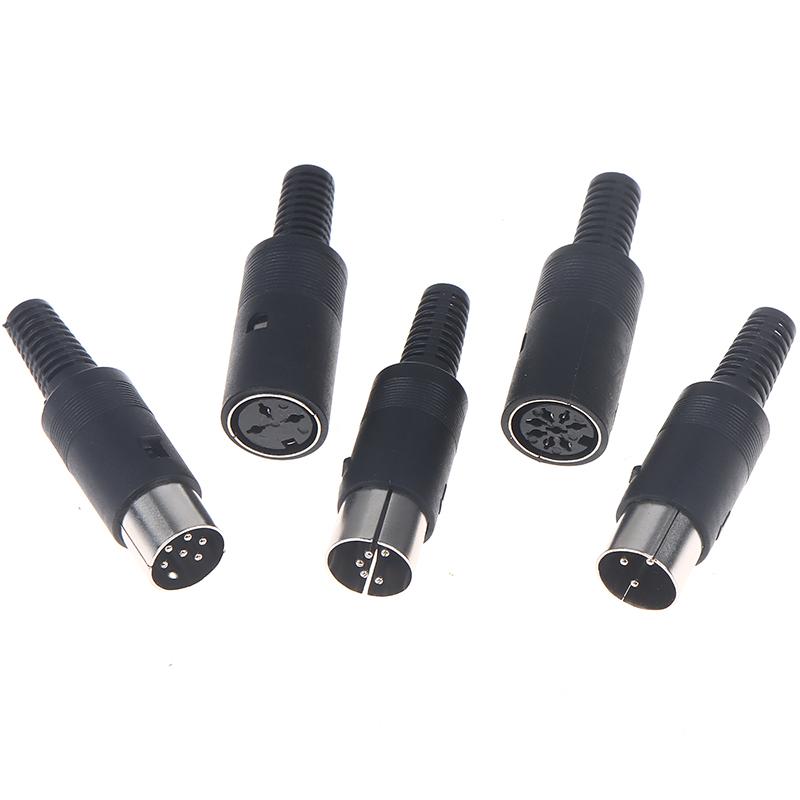 2Pcs 3P 4P 5P 6P 7P 8P Din Male/Female Plug Soecket Jack With Plastic Handle Keyboard Cable Connector Adaper Ps2 Diy Accessories