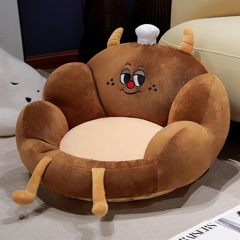 

Soft Croissant Plush Cushion - Sofa & Bedroom Backrest Pillow 35cm x 50cm темно-коричневого кольору