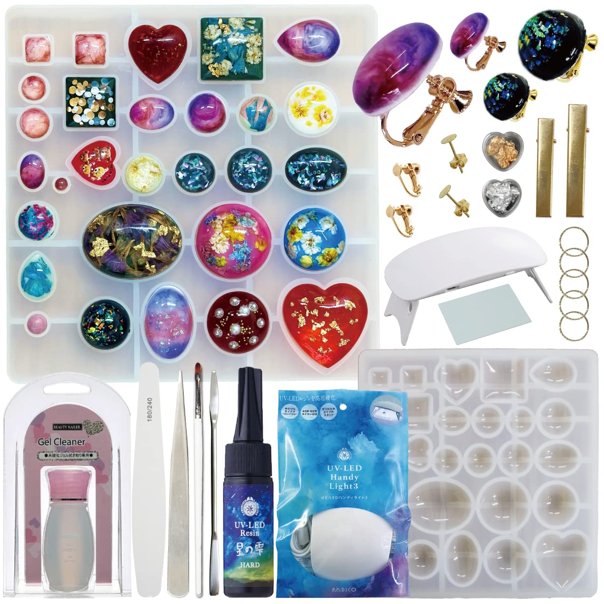

Padico Resin Accessory Kit: UV-LED Handy Light Mold, Star Drop Resin Set
