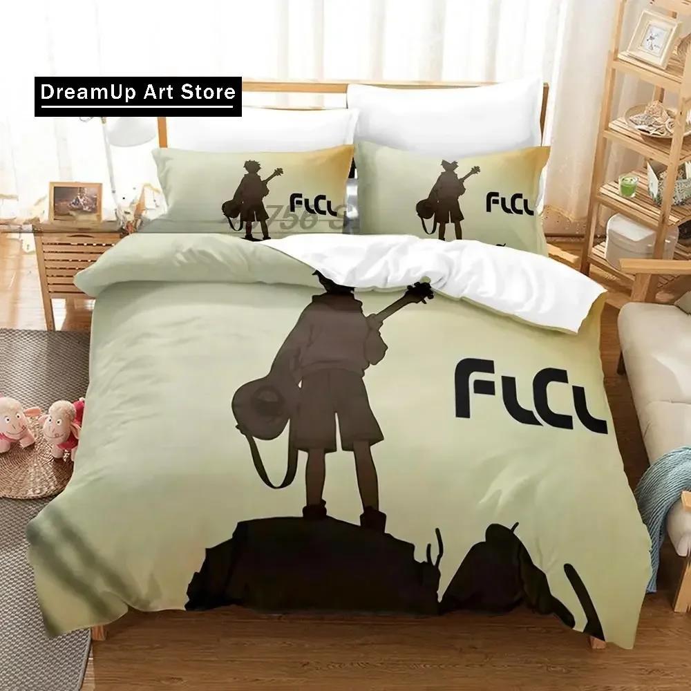 3D Print Fashion Anime FLCL Bedding Set Boys Girls Twin Queen Full Size Duvet Cover Pillowcase Bed Set Adult Bedroom